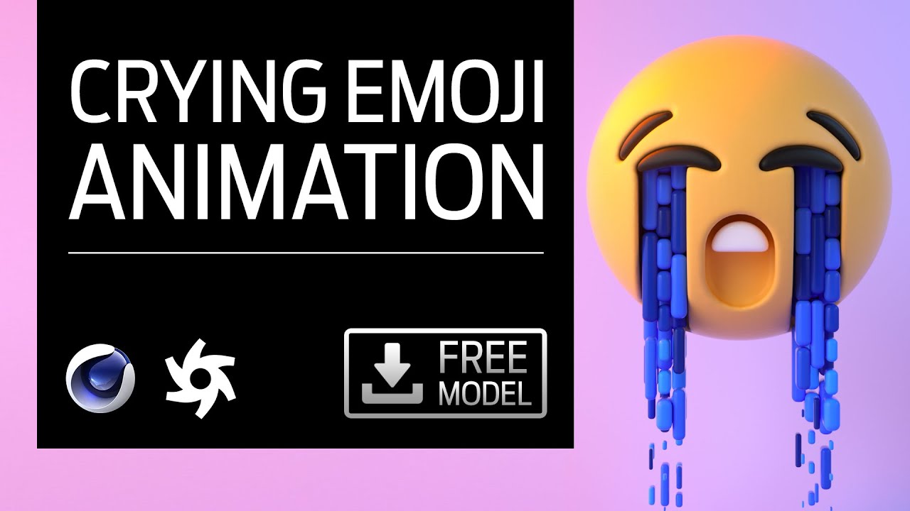 Cinema 4d - Crying Emoji Mograph Animation with FREE model download!