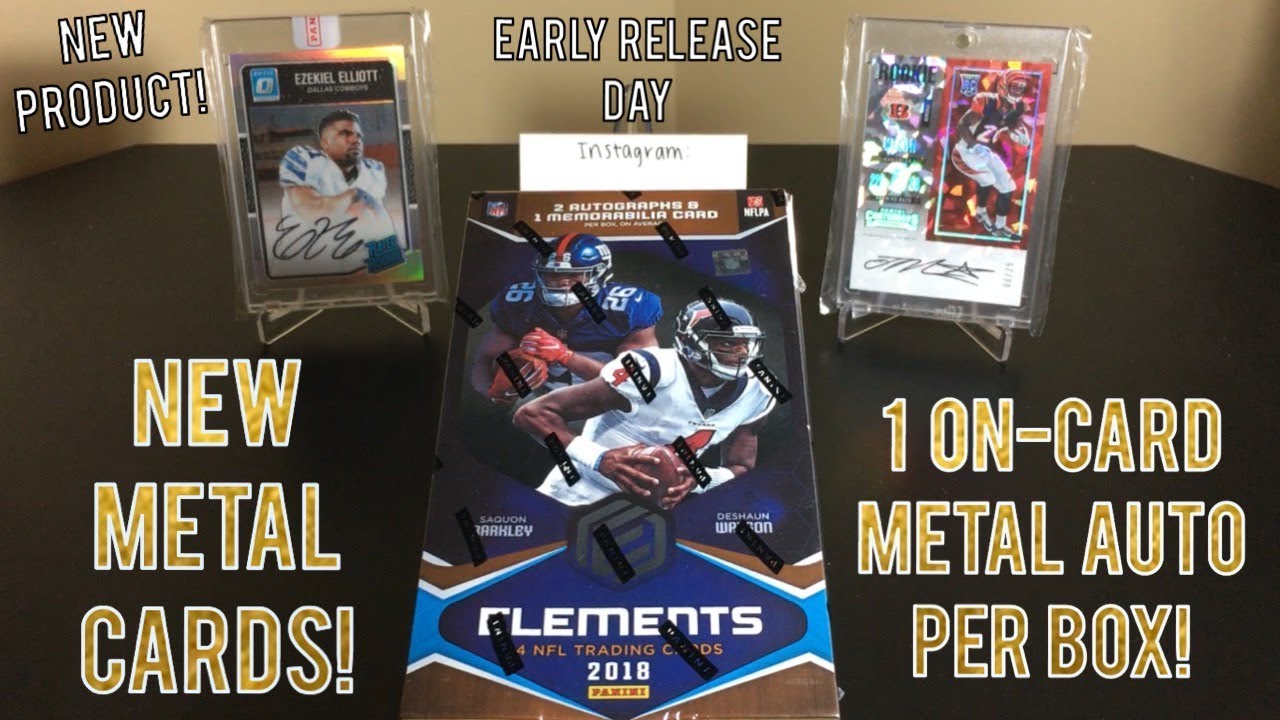 2018 Panini Elements Football Hobby Box Break - New Metal Cards! 3 Hits & $112 Per Box!