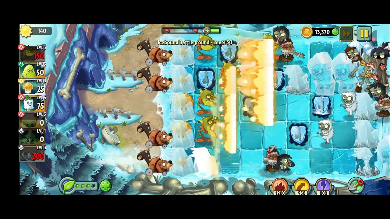 Icebound Battleground Level 50 Plants vs Zombies 2