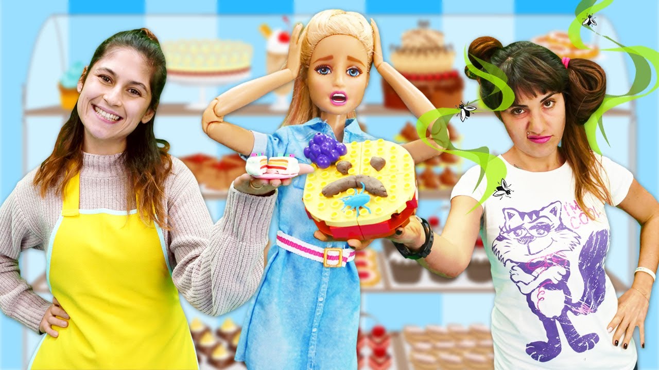Barbie çok pişman! Barbie ucuz pasta siparişi veriyor! Ayşe ve Ümit ile pasta yapma oyunu