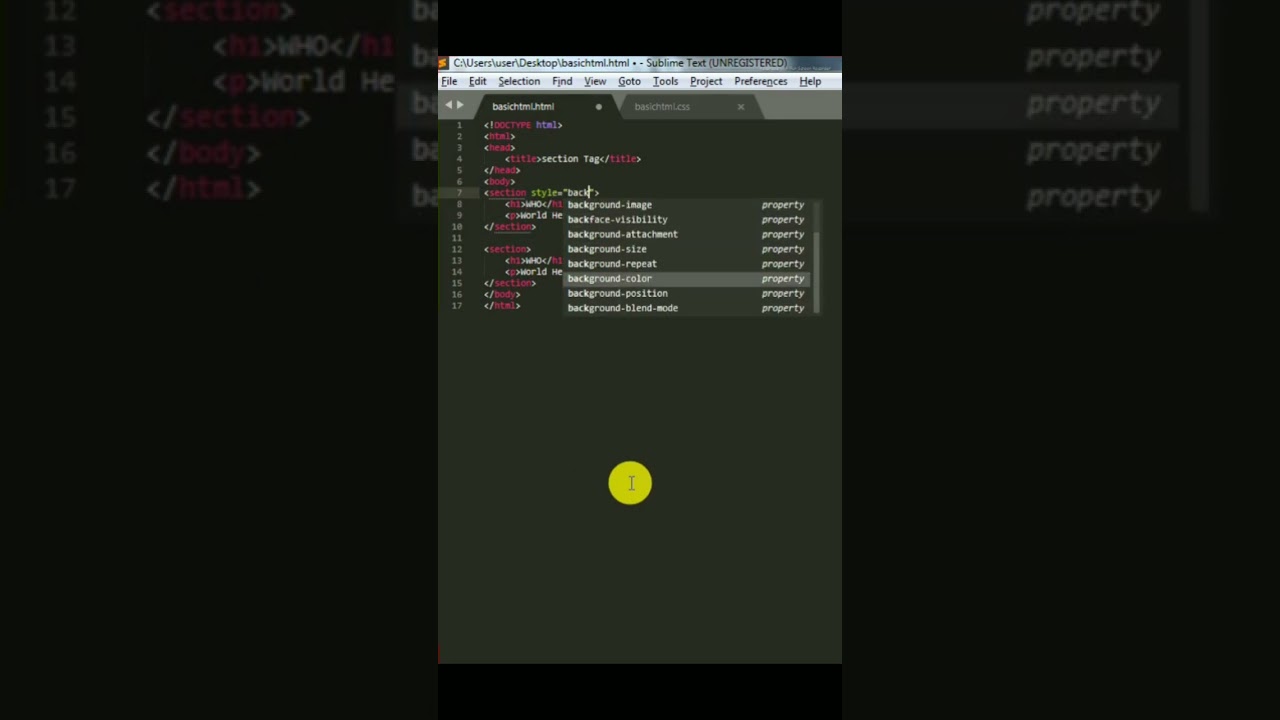 Section Tag in HTML #shorts #youtubeshorts #learnwebcode #htmlcode #htmltutorial #html