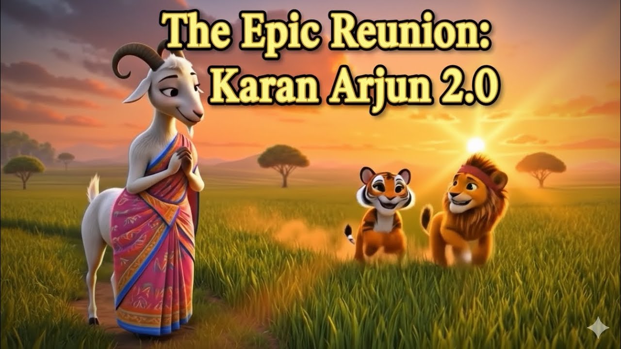 The epic reunion Karan Arjun 2.0#foryou #cartoon #video #best #animation 