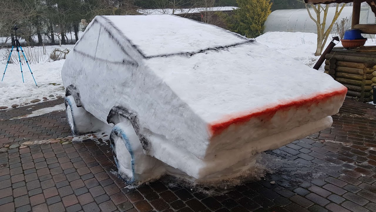 Tesla Cybertruck From Snow (At The End I Destroyed It) in 4K