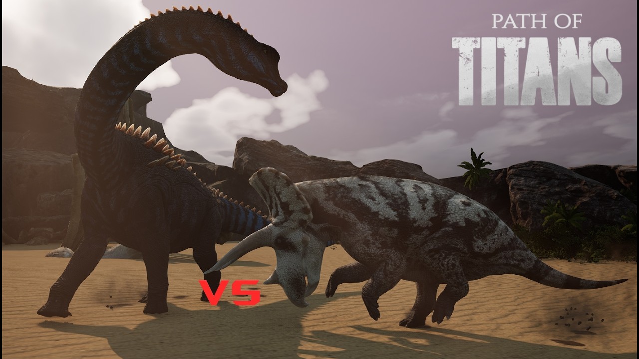 Eotriceratops vs Ampelosaurus path of titans