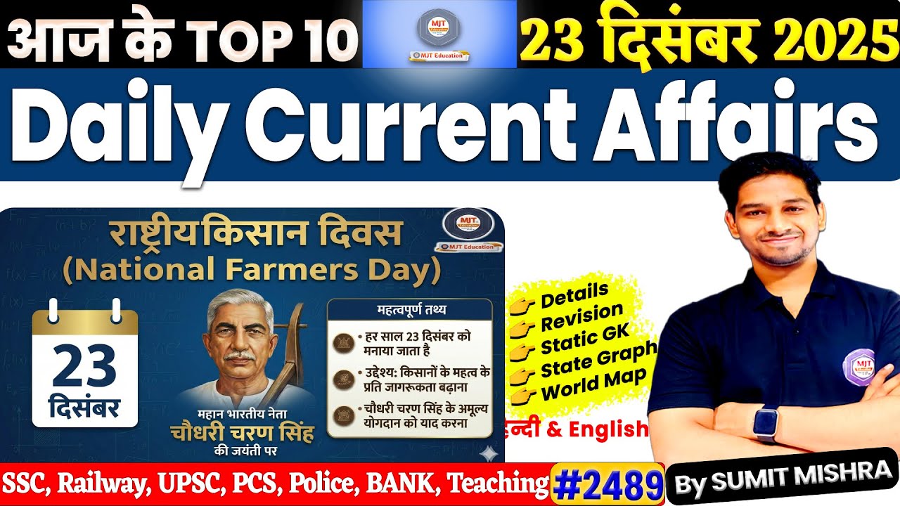 23 December 2025 Current Affairs | Daily Current Affairs 2025 | Today Current Affairs, MJT Education