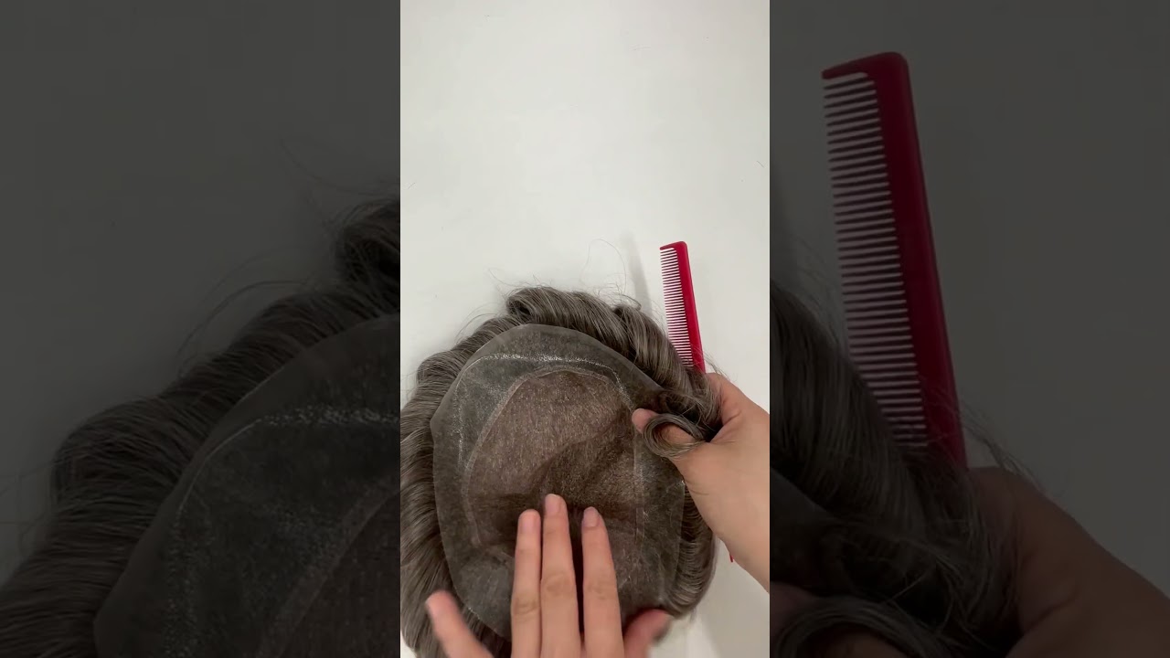 durable mono Indian human hair system for hair loss bald #natural hairline 50% grey hair men toupee