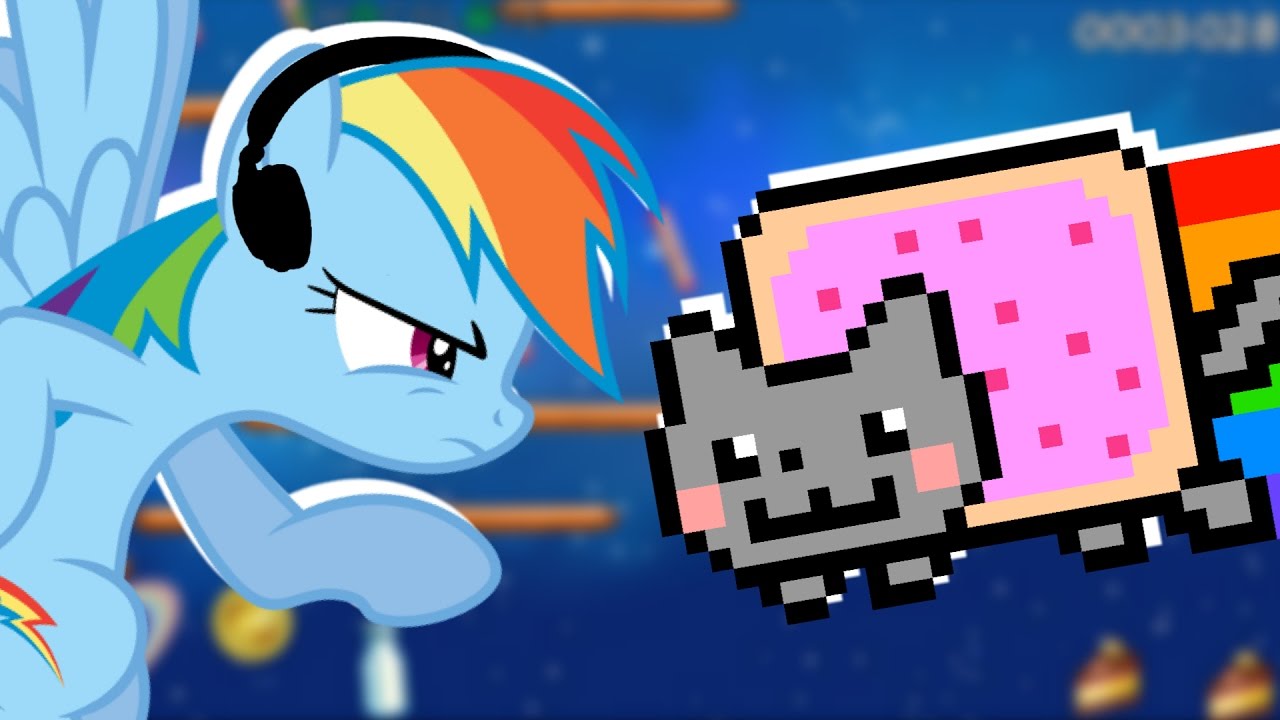 Рэйнбоу Дэш играет в Nyan Cat: Lost in Space 🍉 | RainNO.