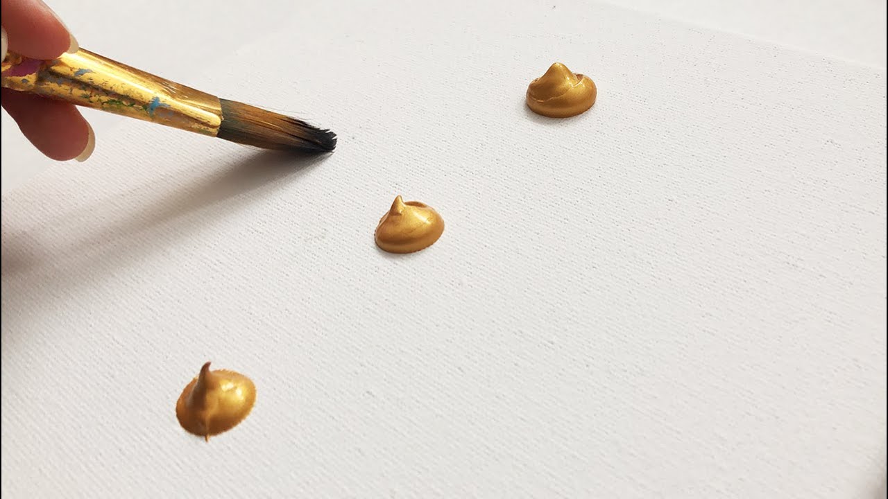 Easy Acrylic Painting on Canvas Step by Step | Gold Forest Landscape｜Simple Painting Demonstration