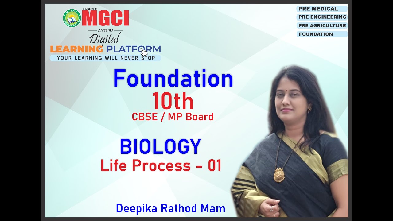 LIFE PROCESS :: LECT 01 :: BIOLOGY :: MGCI INDORE :: DEEPIKA RATHOD MAM