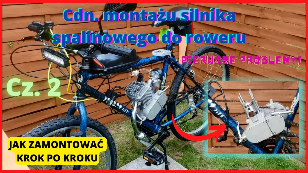 Montaż silnika spalinowego do roweru krok po kroku(2)/budujemy rower z silnikiem spalinowym/Ogrodowo