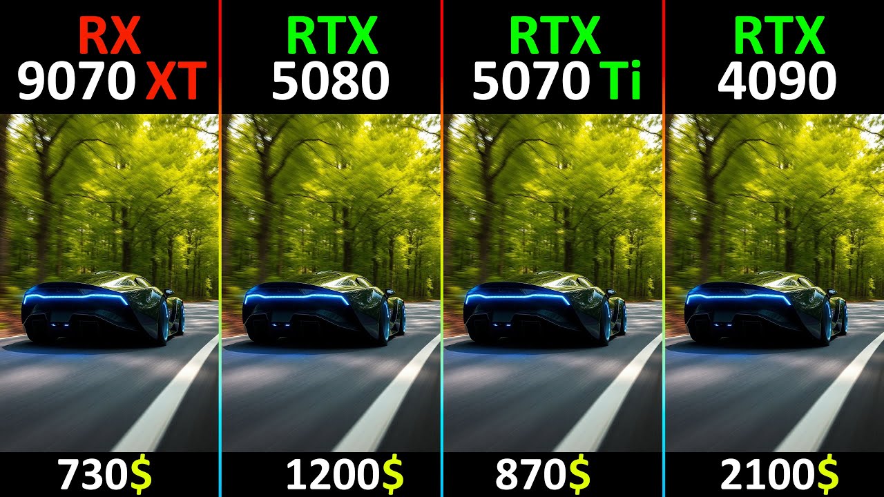 RX 9070 XT vs RTX 5080 vs RTX 5070 Ti vs RTX 4090 TEST IN 10 GAMES - R7-7800X3D -RT DLSS/FSR