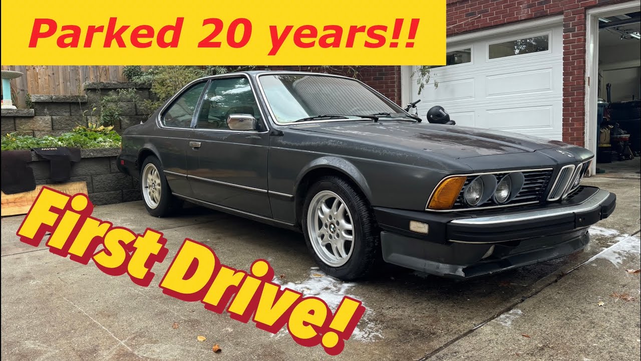 Автомобиль E24 635csi, простоявший 20 лет, впервые выезжает на дорогу после ремонта топливной сис...