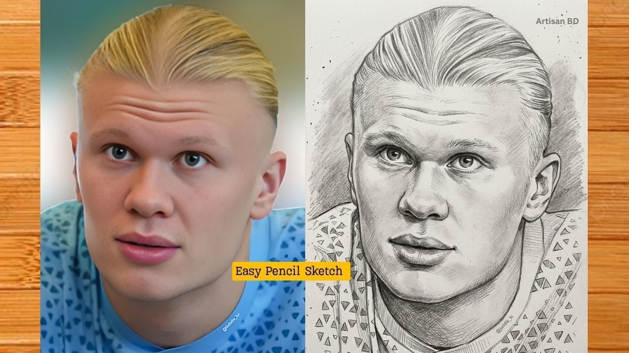How to Draw Erling Haaland Step by Step | Realistic Pencil Drawing