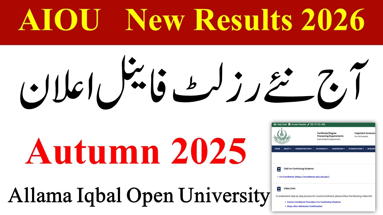 AIOU New Result Announced Today Final 2026 | AIOU Autumn 2026 Results | AIOU Latest Results 2026