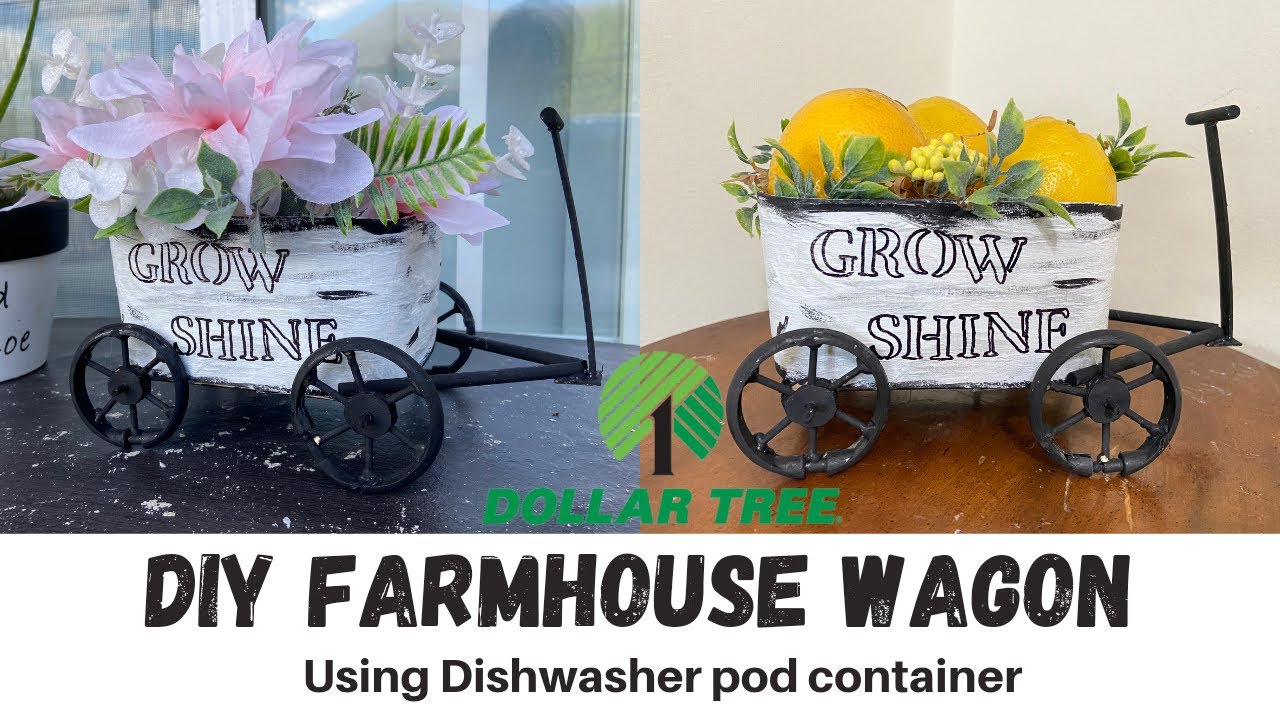 Farmhouse Wagon Planter DIY | DIY wagon | Dollar Tree Farmhouse DIYs