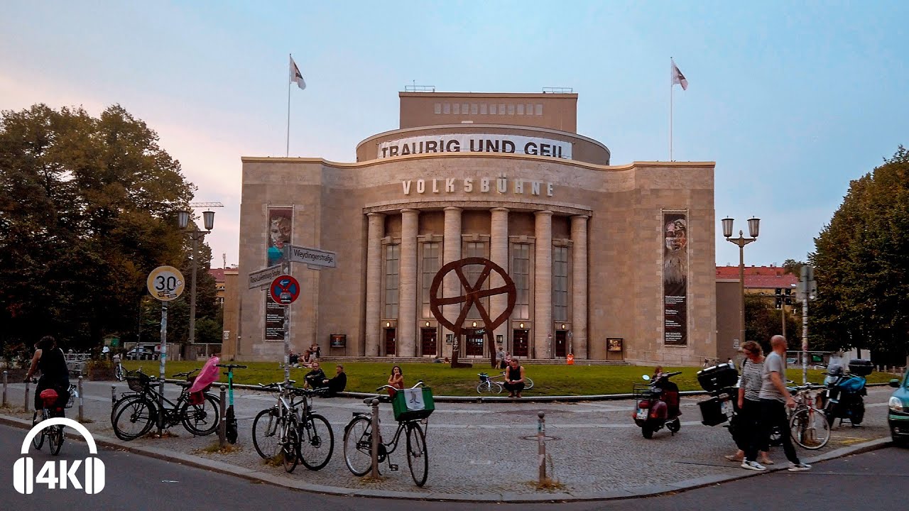 Berlin Cycling in Summer 2020 [4K] Trendy Mitte area ASMR City real binaural sounds