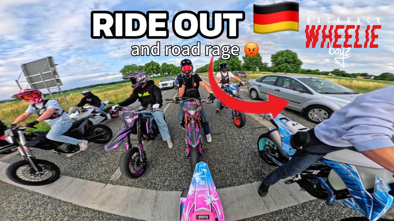 SUPERMOTO RIDE OUT IN GERMANY 🇩🇪 | road rage 😡 