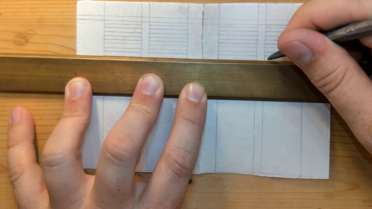 Drawing Lines on a new manuscript with a lead-tin stylus