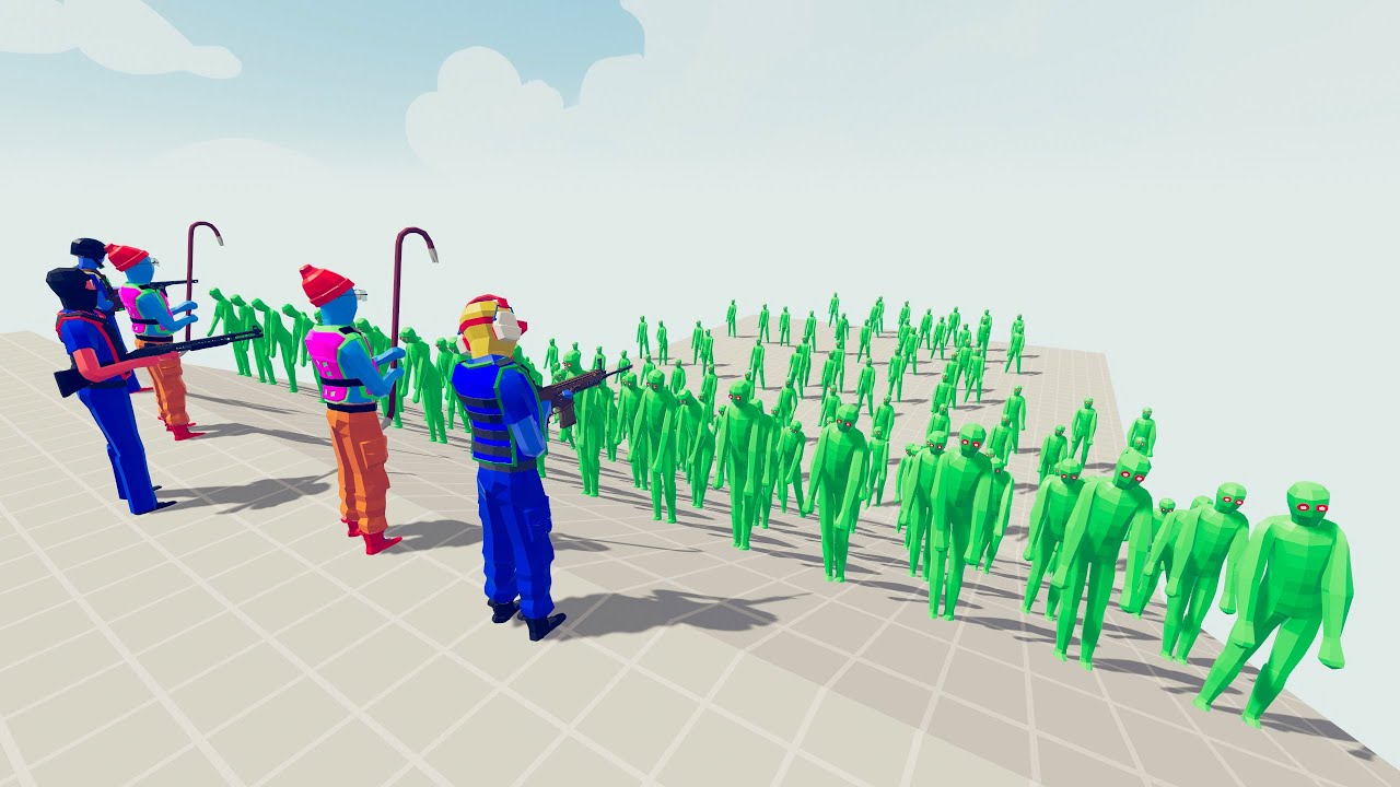 Zombie 100 Units vs Army Soldier - Totally Accurate Battle Simulator TABS