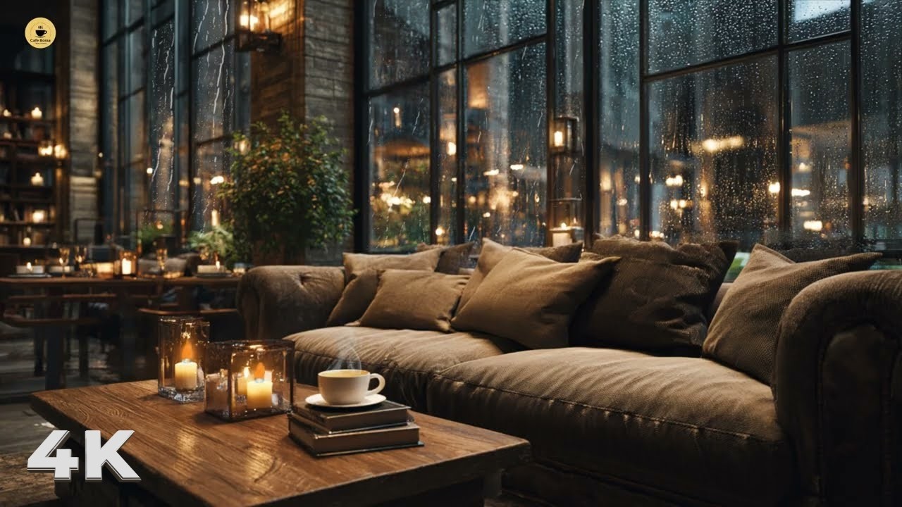 Slow Soothing Midnight Jazz & Relaxing Rain Sounds for Deep Sleep, Stress Relief, Work - Calm Night