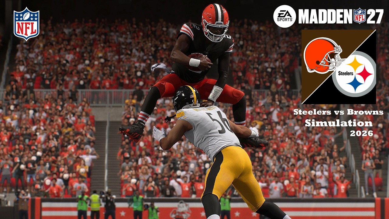 Madden 27: Pittsburgh Steelers против Cleveland Browns, симуляция (обновленные составы), геймплей...