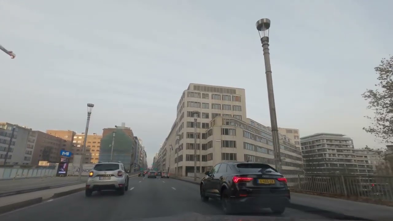 Driving Through Brussels on a Freezing Winter Day — Real Belgium life | No Talking (BE14)