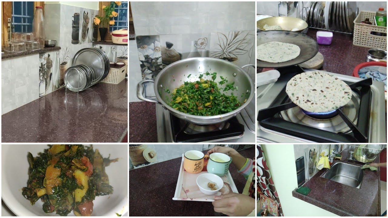 My Winter Evening to Night Routine!! Winter Dinner Recipe!!Aloo Palak, Methi Ki Roti