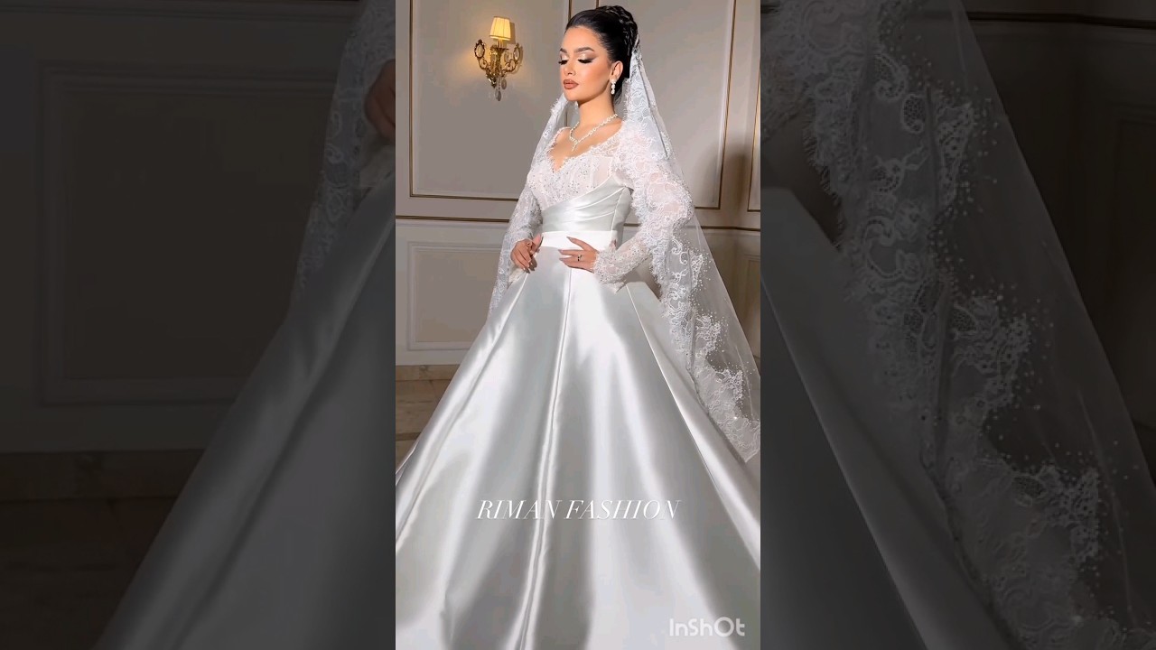 Vestido de Noiva Cetim e Renda com manga longa #vestidodenoiva #noiva #wedding