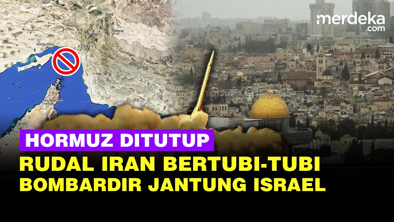 Iran Melawan! Rudal & Drone Bertubi-tubi Bombardir Jantung Kota Israel, Selat Hormuz Ditutup