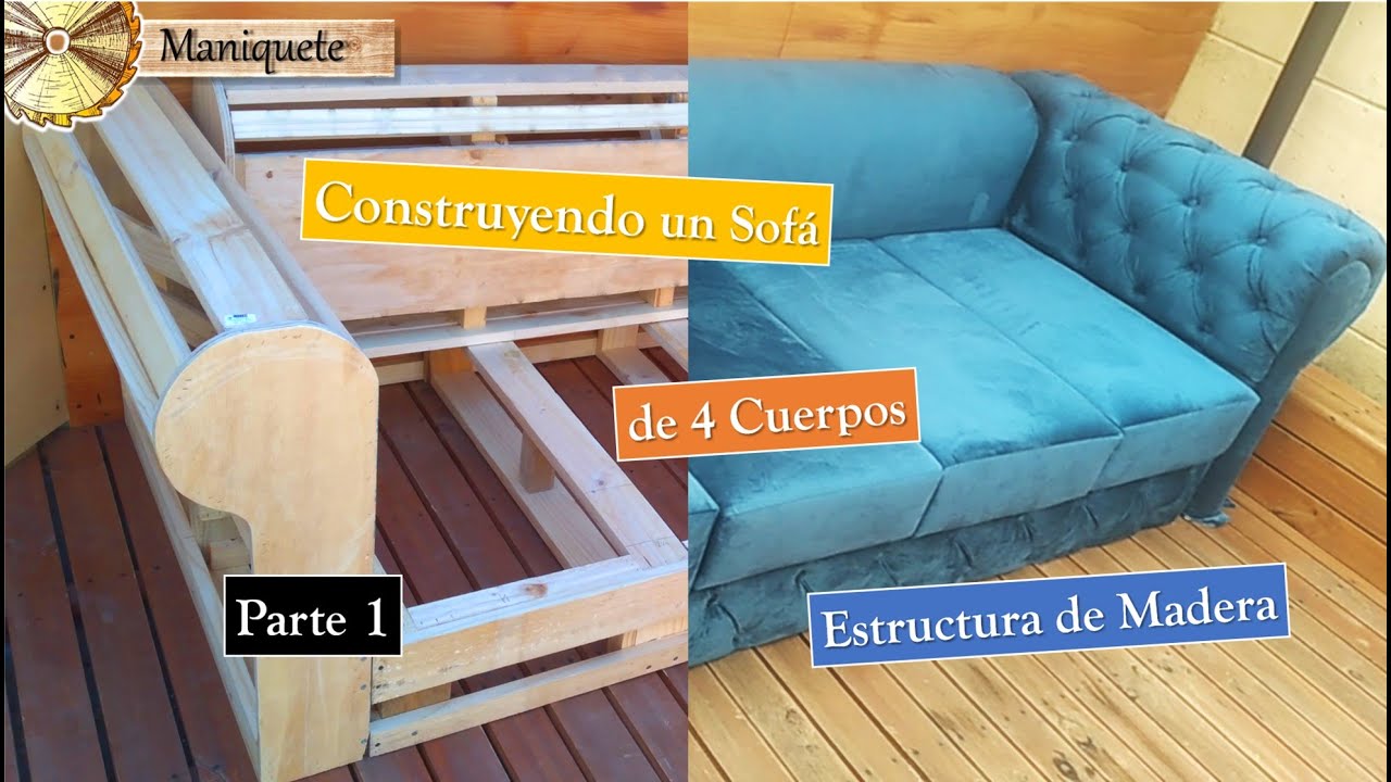 Parte N°1 Construyendo un Sofá de 4 cuerpos Extra Grande de Principio a Final Estructura de Madera