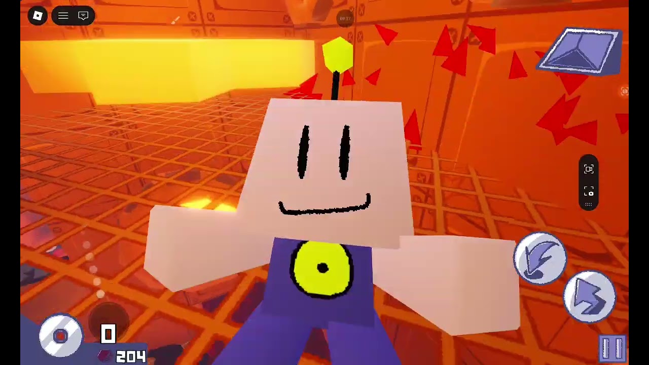 Jugando soy un robot atrapando cds