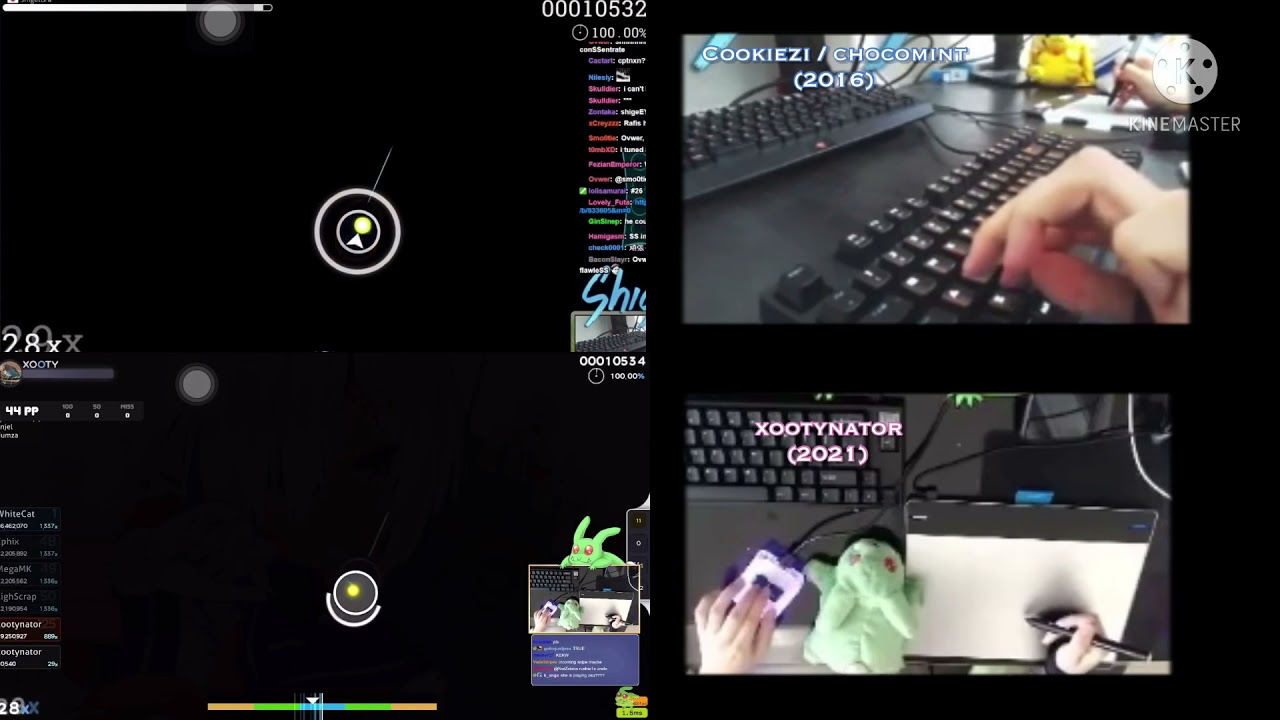 Cookiezi vs. Xootynator (Panda Eyes & Teminite - Highscore) HD+HR FC! | Osu! Comparison w/ Handcam