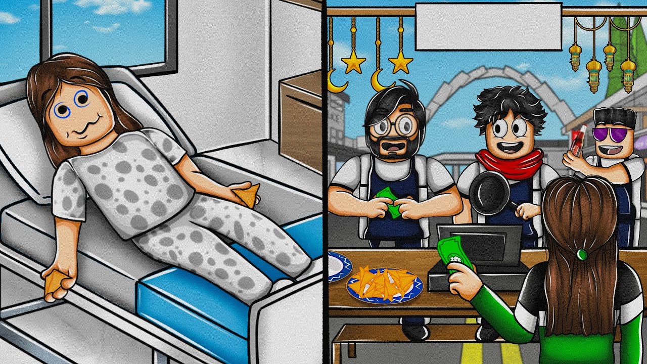روبلوكس ماب البيوت 🏡 | اشتغلنا انا وحمودي ومالك في رمضان نبيع سمبوسه 🌙 وصارت مواقف 😂🗡️