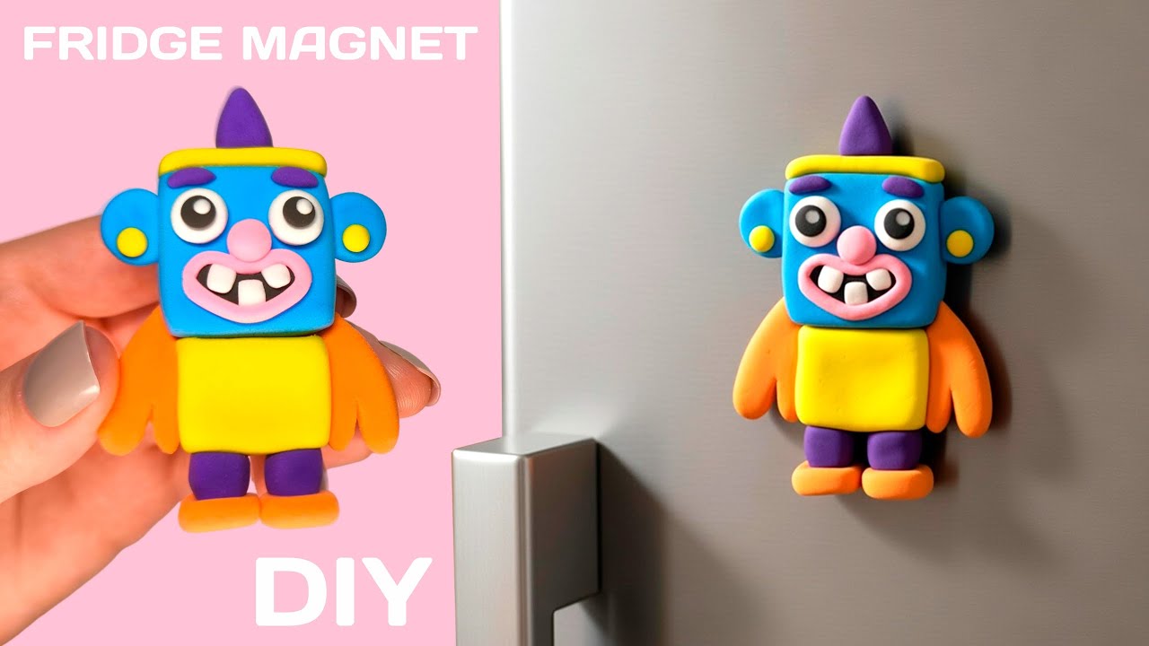 DIY | Air Dry Clay Cute Monster 👾👾 | How To Make a Fridge Magnet | Tutorial Handmade 👾👾