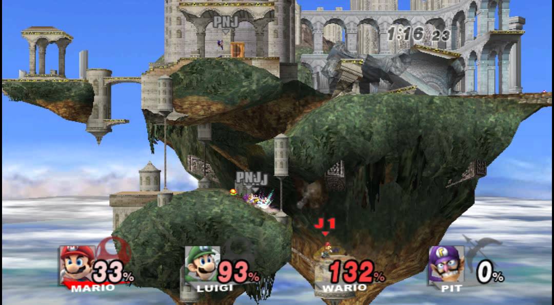 mario vs luigi vs wario vs waluigi super smash bros brawl