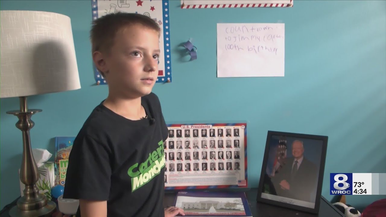 Seven-year-old Jimmy Carter superfan celebrates former President's 100th birthday