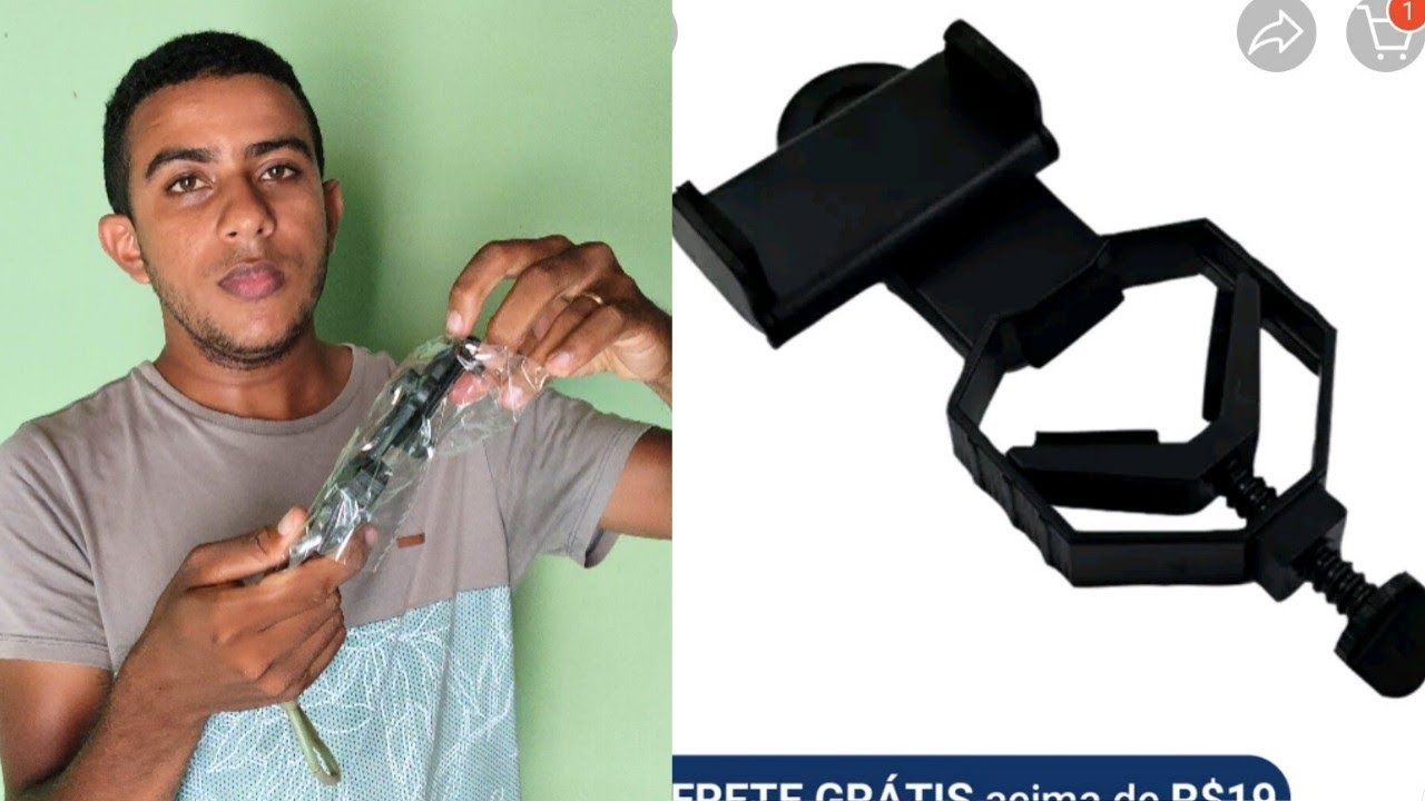 Suporte para celular e telescópio