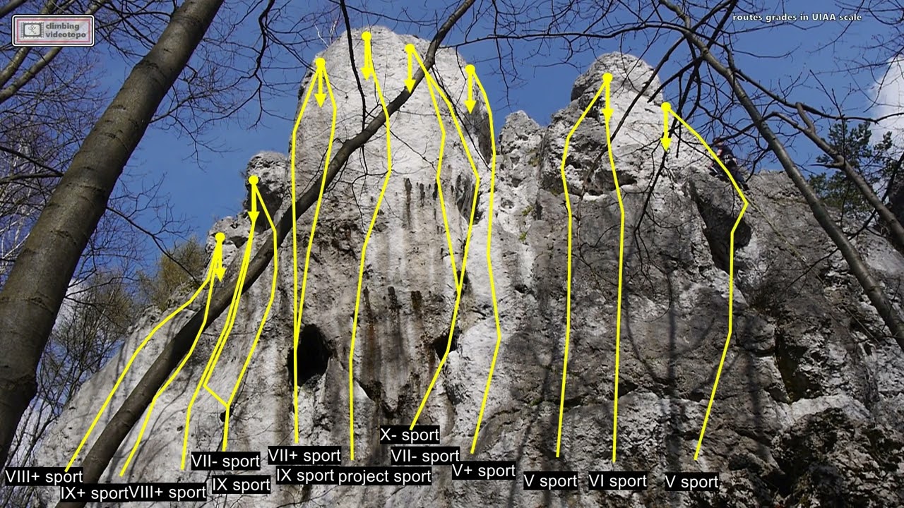 climbing videotopo vol. 65. Jura Krakowsko-Częstochowska. Przewodziszowice. Skała Rajce.