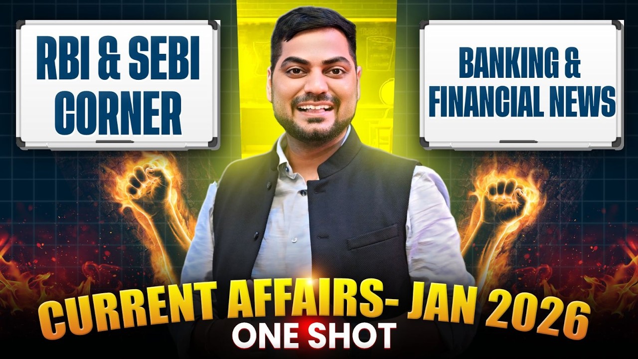 Current Affairs January 2026 One Shot 🔥 RBI & SEBI Corner | Banking & Financial News |All Bank Exams