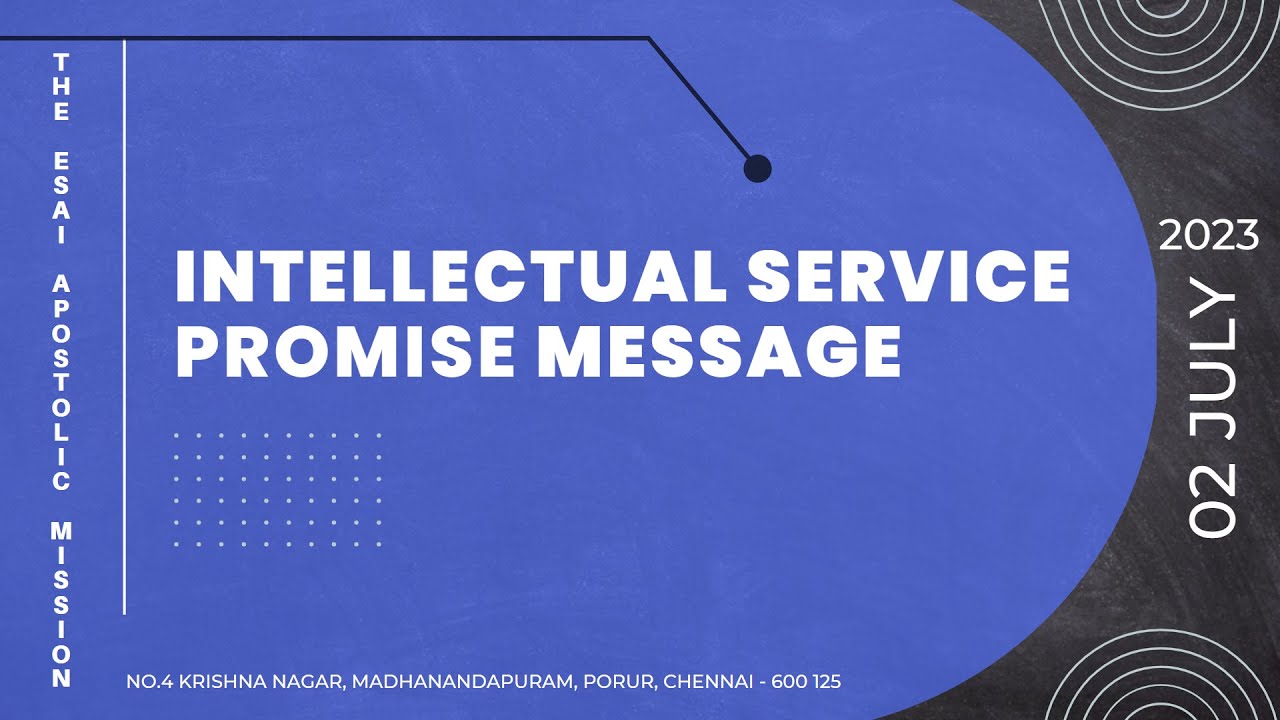 Live I Intellectual Service Promise Message I 02 July 2023