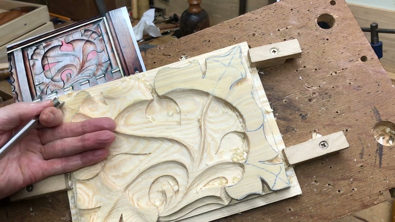 Carving a pine panel