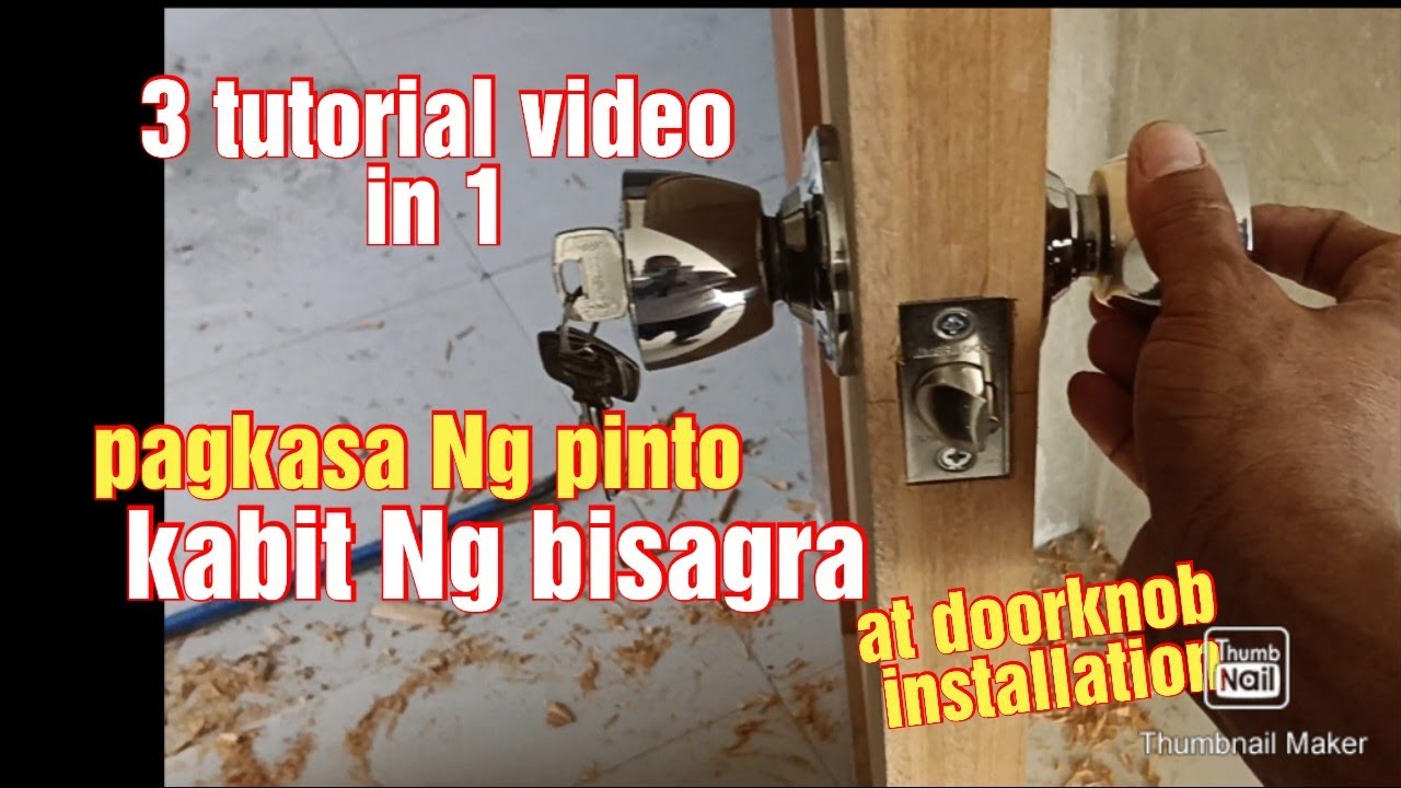 door installation full tutorial mula pagkakasa Ng pinto Hanggang sa pagkakabit Ng doorknob#julyemz