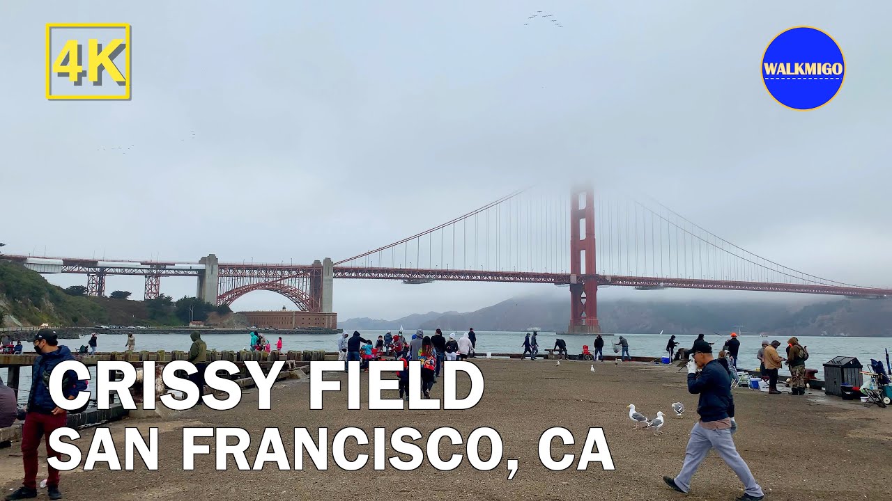 Golden Gate Bridge from Crissy Field - Walking Tour | Typical Weather in San Francisco | 4K
