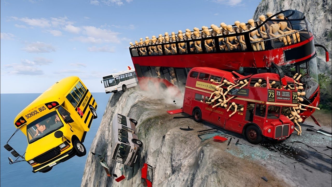Deadly Full Loaded Bus vs Dangerous Cliff Road 😱 | BeamNG.drive
