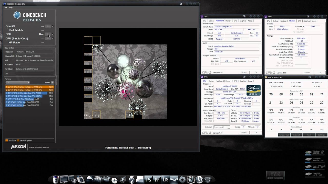Core i7 3960X Sandy Bridge E - LGA 2011 Benchmarks - Cinebench Test