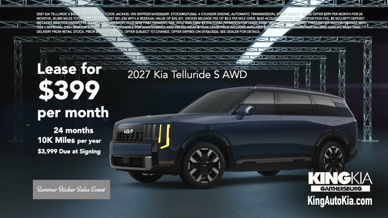 Make the Right Choice at King Kia | 2026 Sportage & 2027 Telluride Lease Offers
