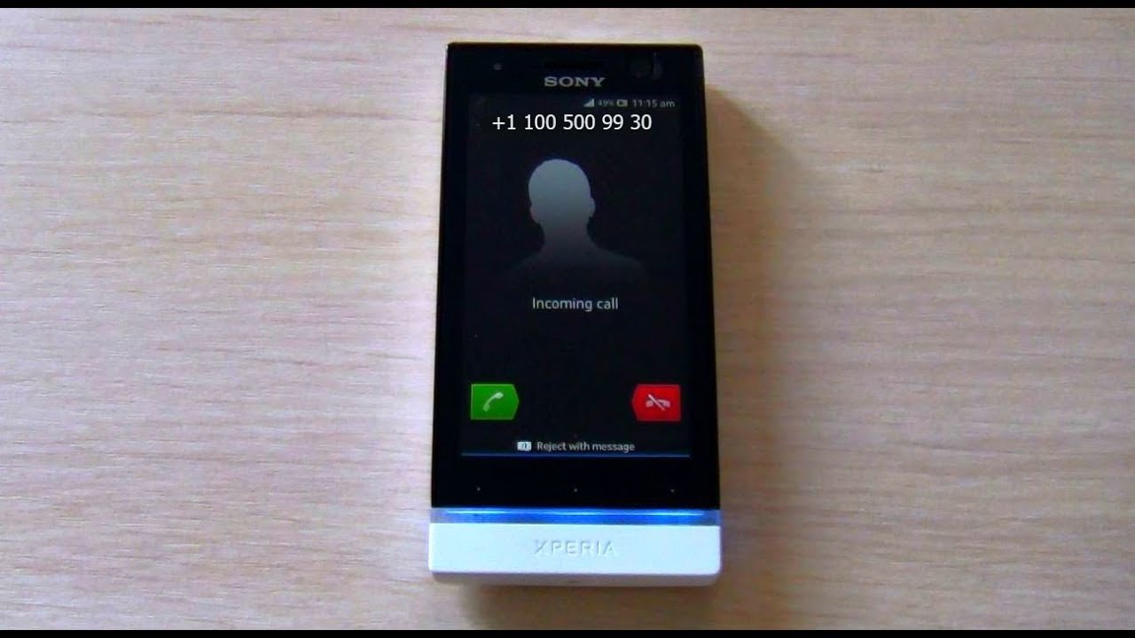Sony Xperia U Incoming Call