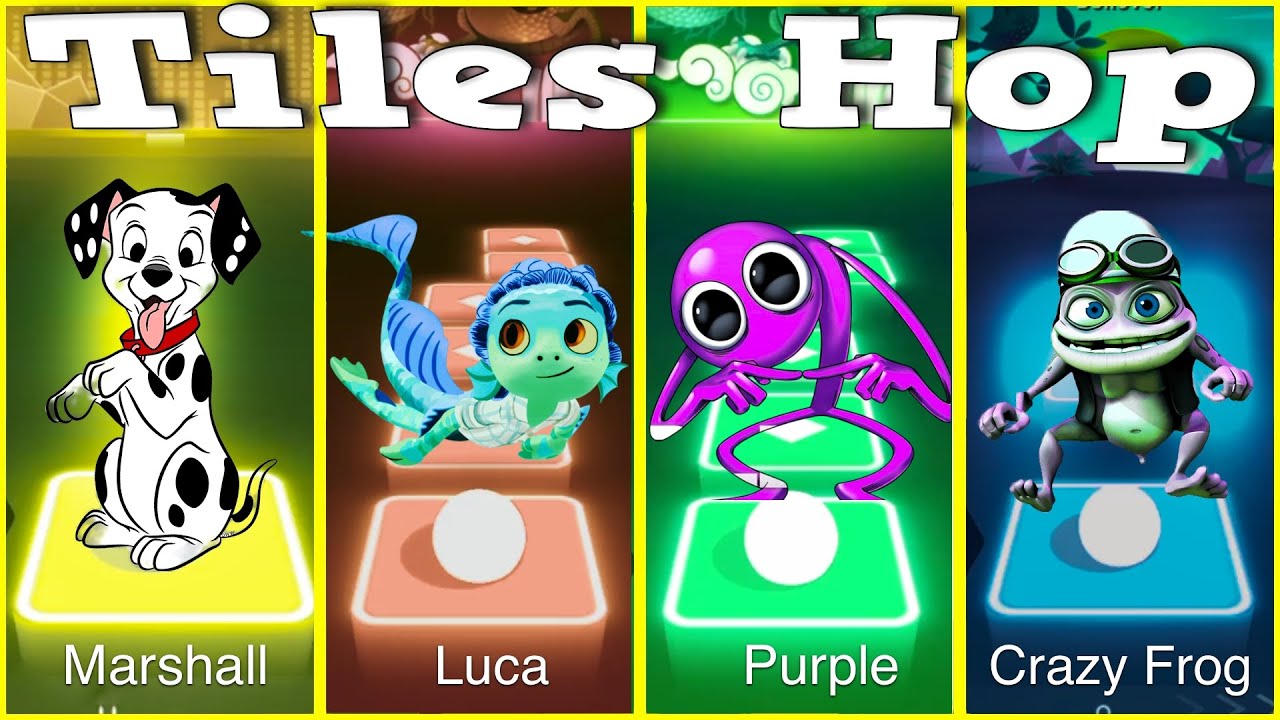 Tiles Hop   Marshall, Luca, rainbow friends Purple, Crazy Frog