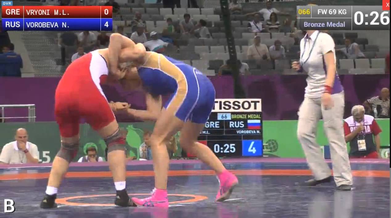 Наталья Воробьева досрочная победа Марией-Луизой Вриони (Греция) и завоевала бронзу