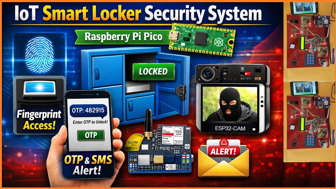 Умный шкафчик IoT на базе Raspberry Pi Pico | Отпечаток пальца, OTP, GSM SMS и оповещение о прони...